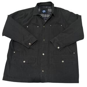 High Sierra Vintage Barn Coat Jacket Black Duck Canvas Flanel Blanket Lined XL